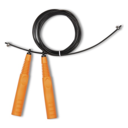 Купить Скакалка высокооборотная Кроссфит стальной шнур в оплетке 2.9 м чёрно-оранжевая в Сольвычегодске 